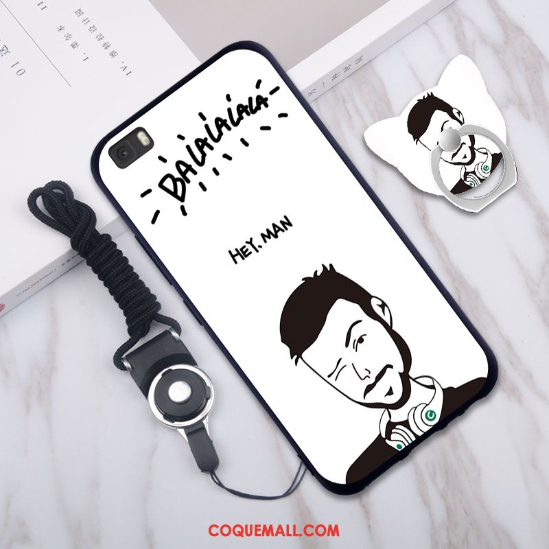 Étui Huawei P8 Dessin Animé Frais Incassable, Coque Huawei P8 Téléphone Portable Blanc