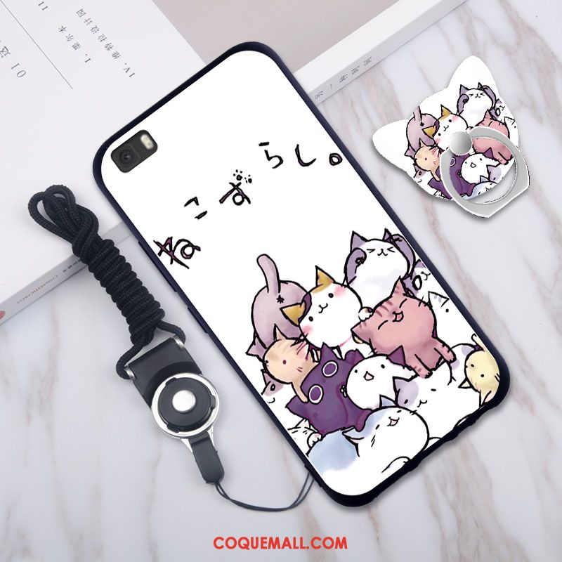 Étui Huawei P8 Dessin Animé Frais Incassable, Coque Huawei P8 Téléphone Portable Blanc