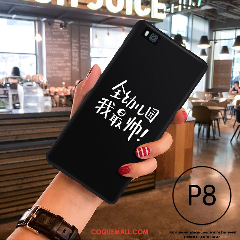 Étui Huawei P8 Dessin Animé Silicone Protection, Coque Huawei P8 Jeunesse Noir