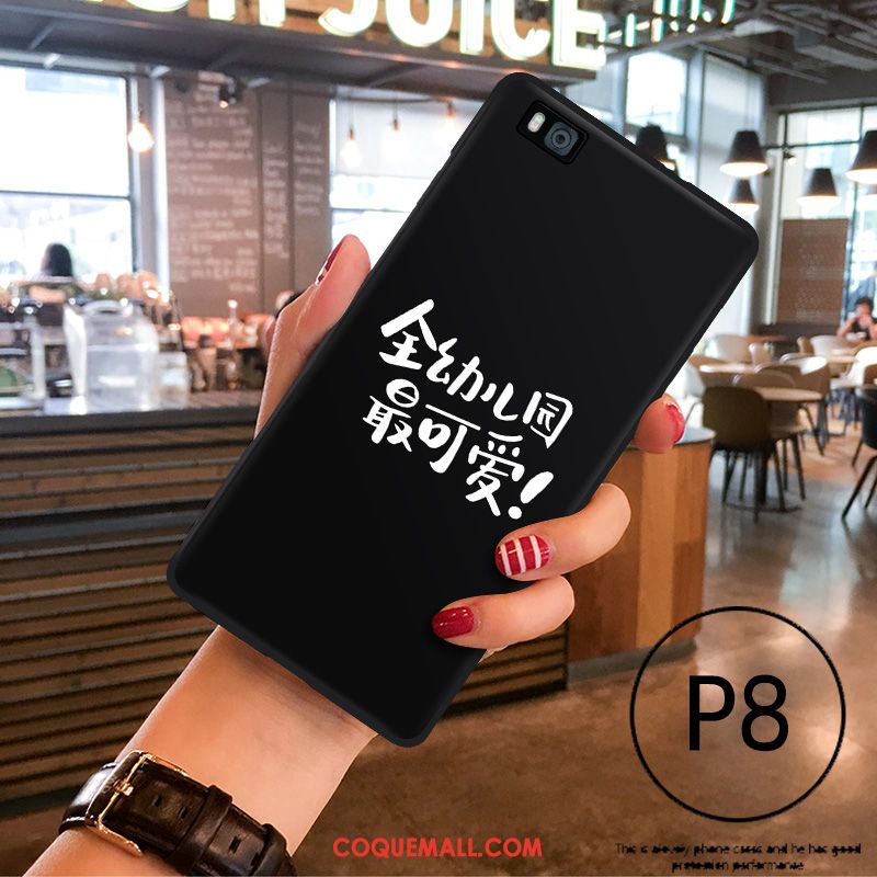 Étui Huawei P8 Dessin Animé Silicone Protection, Coque Huawei P8 Jeunesse Noir