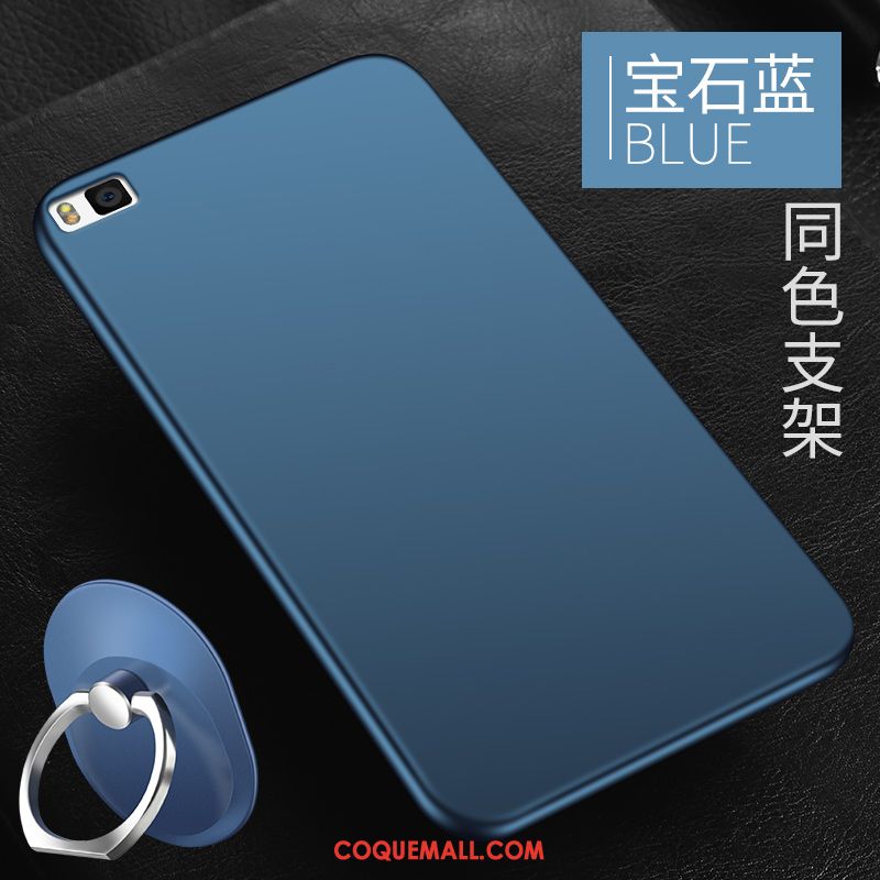 Étui Huawei P8 Délavé En Daim Fluide Doux Silicone, Coque Huawei P8 Bleu Incassable