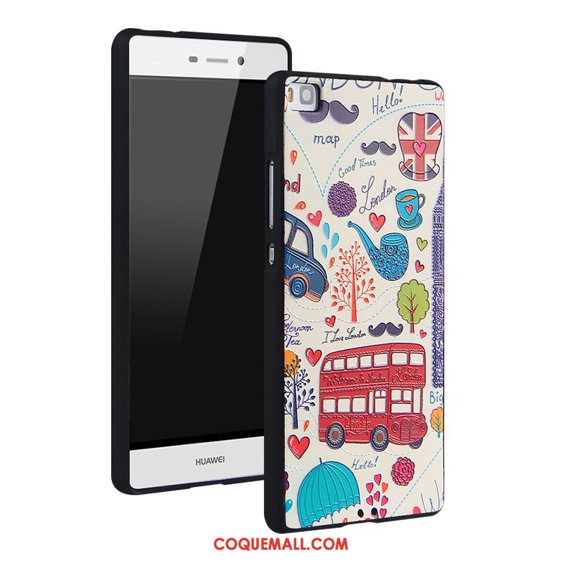 Étui Huawei P8 Fluide Doux Haute Gaufrage, Coque Huawei P8 Silicone Téléphone Portable