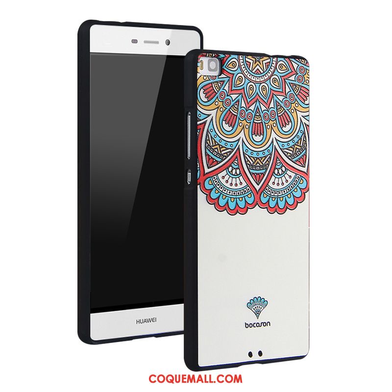 Étui Huawei P8 Fluide Doux Haute Gaufrage, Coque Huawei P8 Silicone Téléphone Portable