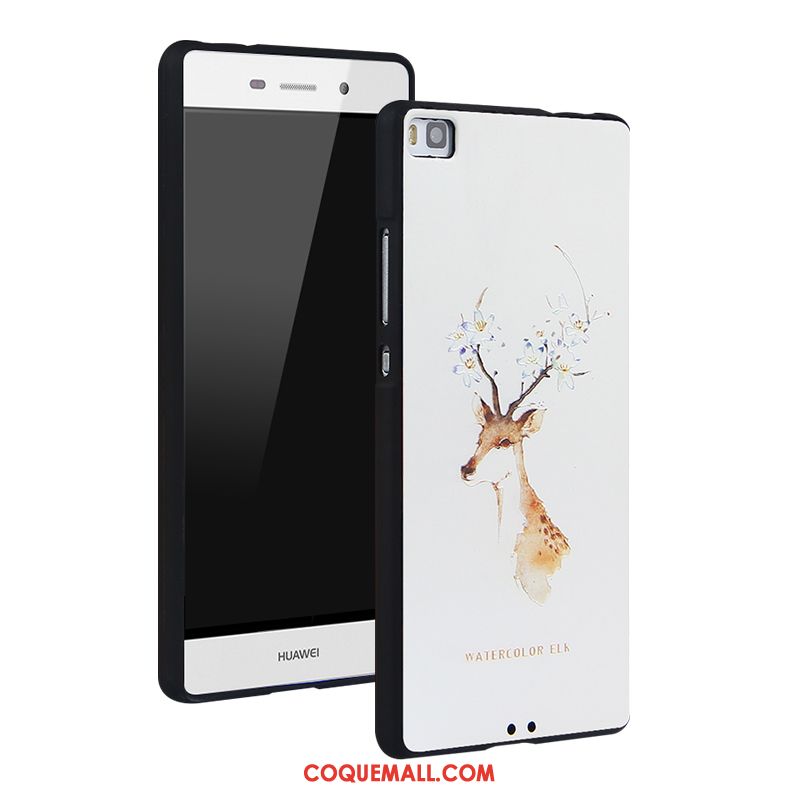 Étui Huawei P8 Fluide Doux Haute Gaufrage, Coque Huawei P8 Silicone Téléphone Portable