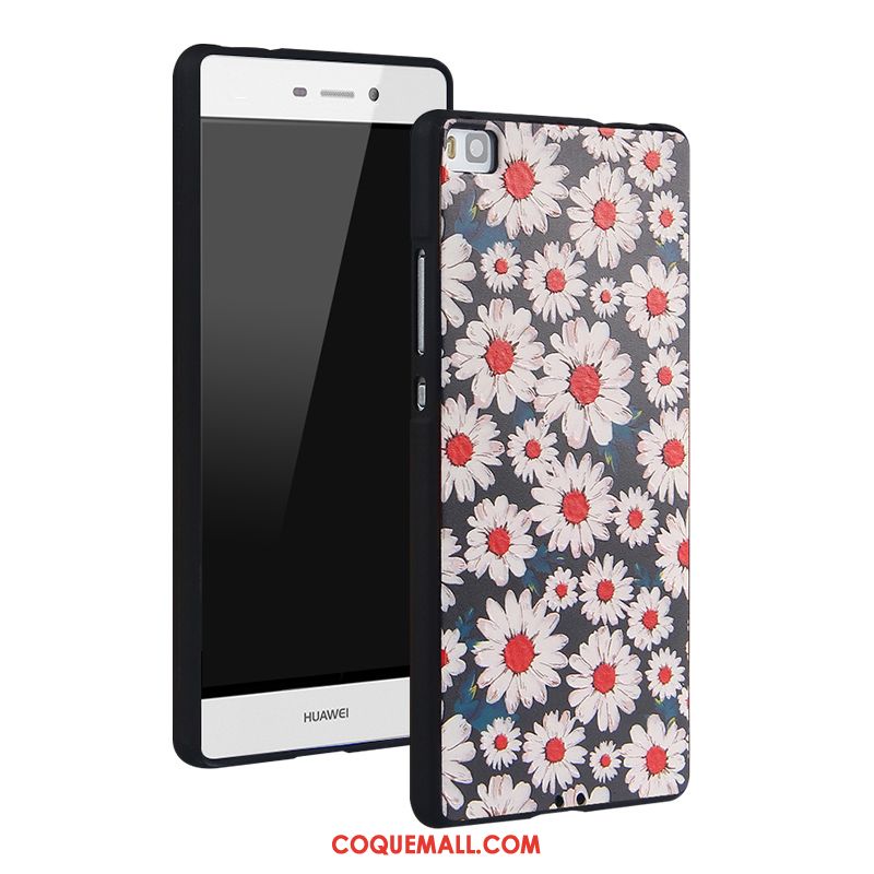 Étui Huawei P8 Fluide Doux Haute Gaufrage, Coque Huawei P8 Silicone Téléphone Portable