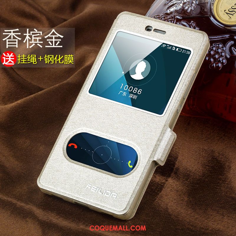 Étui Huawei P8 Haute Clamshell Téléphone Portable, Coque Huawei P8 Bleu Silicone