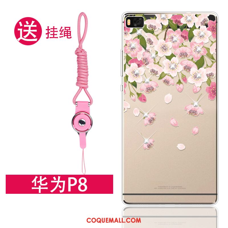 Étui Huawei P8 Incassable Protection Transparent, Coque Huawei P8 Silicone Tout Compris