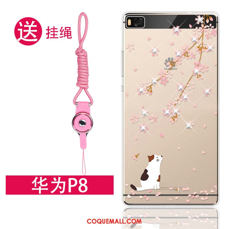 Étui Huawei P8 Incassable Protection Transparent, Coque Huawei P8 Silicone Tout Compris