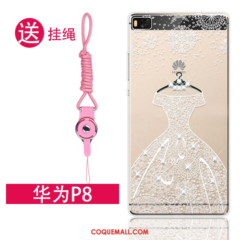 Étui Huawei P8 Incassable Protection Transparent, Coque Huawei P8 Silicone Tout Compris