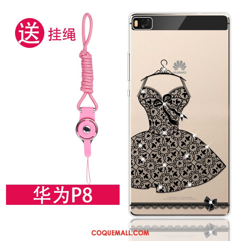 Étui Huawei P8 Incassable Protection Transparent, Coque Huawei P8 Silicone Tout Compris