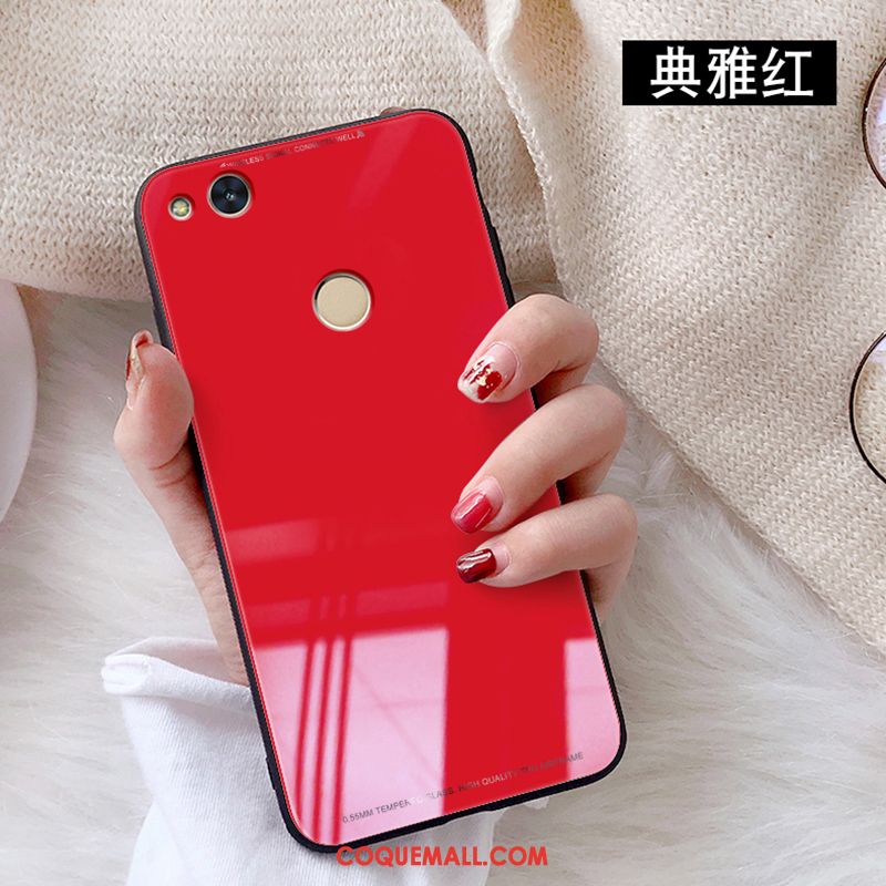 Étui Huawei P8 Lite 2017 Couleur Unie Jeunesse Rouge, Coque Huawei P8 Lite 2017 Simple Verre