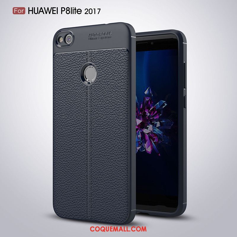 Étui Huawei P8 Lite 2017 Cuir Tendance Jeunesse, Coque Huawei P8 Lite 2017 Silicone Simple