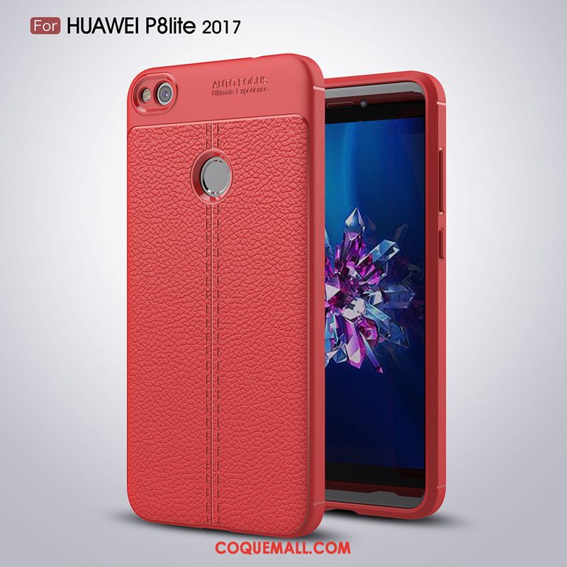 Étui Huawei P8 Lite 2017 Cuir Tendance Jeunesse, Coque Huawei P8 Lite 2017 Silicone Simple