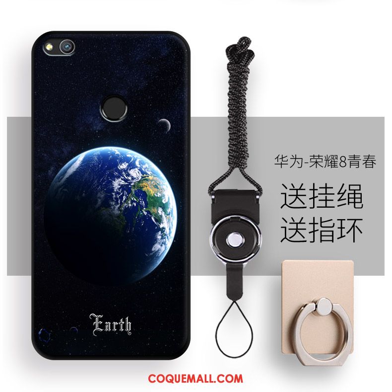 Étui Huawei P8 Lite 2017 Dessin Animé Incassable Noir, Coque Huawei P8 Lite 2017 Ornements Suspendus Téléphone Portable