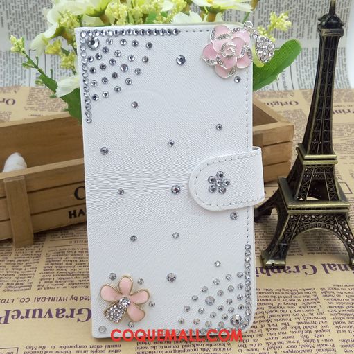 Étui Huawei P8 Lite 2017 Jeunesse Téléphone Portable Strass, Coque Huawei P8 Lite 2017 Étui En Cuir Blanc