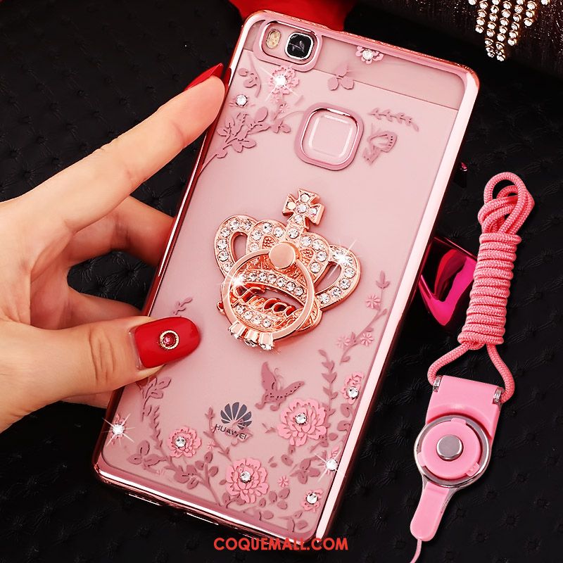 Étui Huawei P8 Lite 2017 Mini Téléphone Portable Strass, Coque Huawei P8 Lite 2017 Fluide Doux Rose