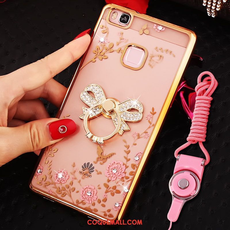 Étui Huawei P8 Lite 2017 Mini Téléphone Portable Strass, Coque Huawei P8 Lite 2017 Fluide Doux Rose