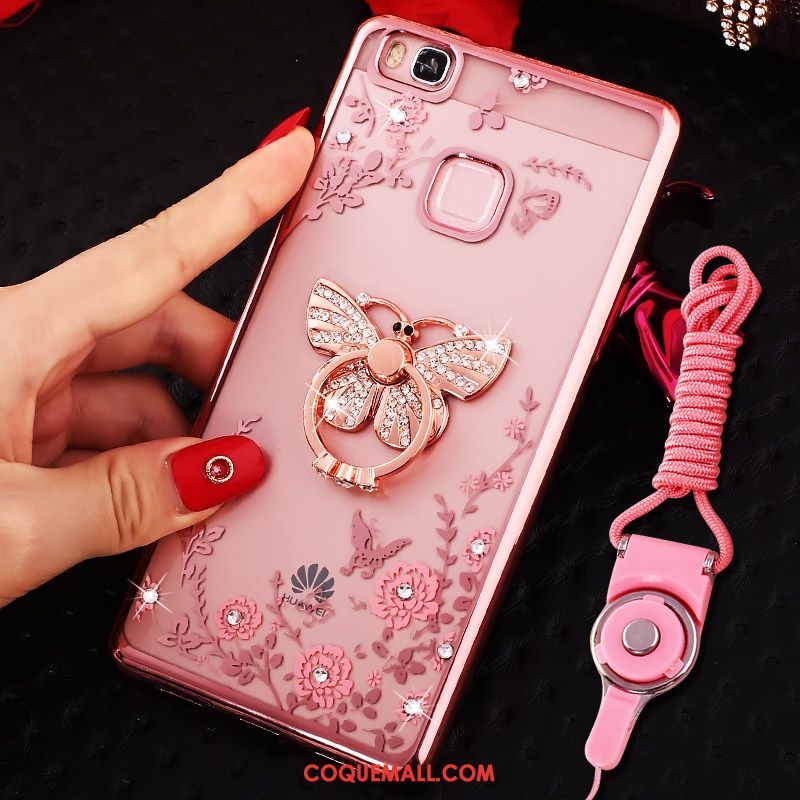 Étui Huawei P8 Lite 2017 Mini Téléphone Portable Strass, Coque Huawei P8 Lite 2017 Fluide Doux Rose