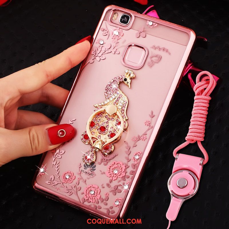 Étui Huawei P8 Lite 2017 Mini Téléphone Portable Strass, Coque Huawei P8 Lite 2017 Fluide Doux Rose