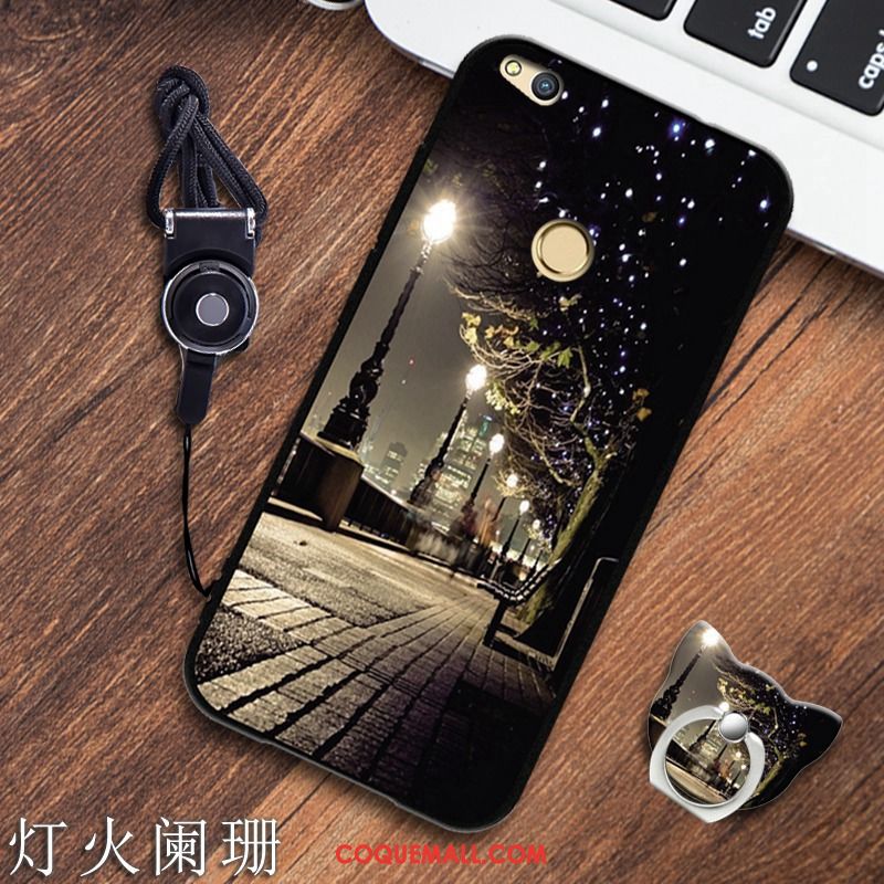Étui Huawei P8 Lite 2017 Téléphone Portable Protection Jeunesse, Coque Huawei P8 Lite 2017 Fluide Doux Noir