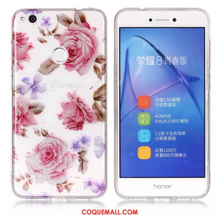 Étui Huawei P8 Lite 2017 Téléphone Portable Violet Rose, Coque Huawei P8 Lite 2017 Fluide Doux Jeunesse