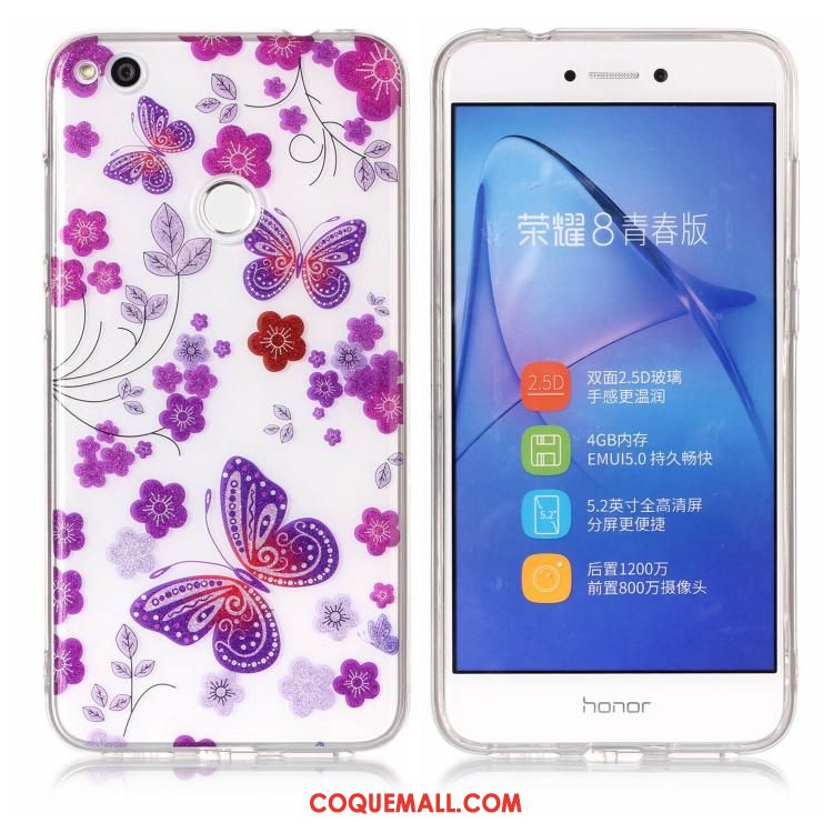 Étui Huawei P8 Lite 2017 Téléphone Portable Violet Rose, Coque Huawei P8 Lite 2017 Fluide Doux Jeunesse