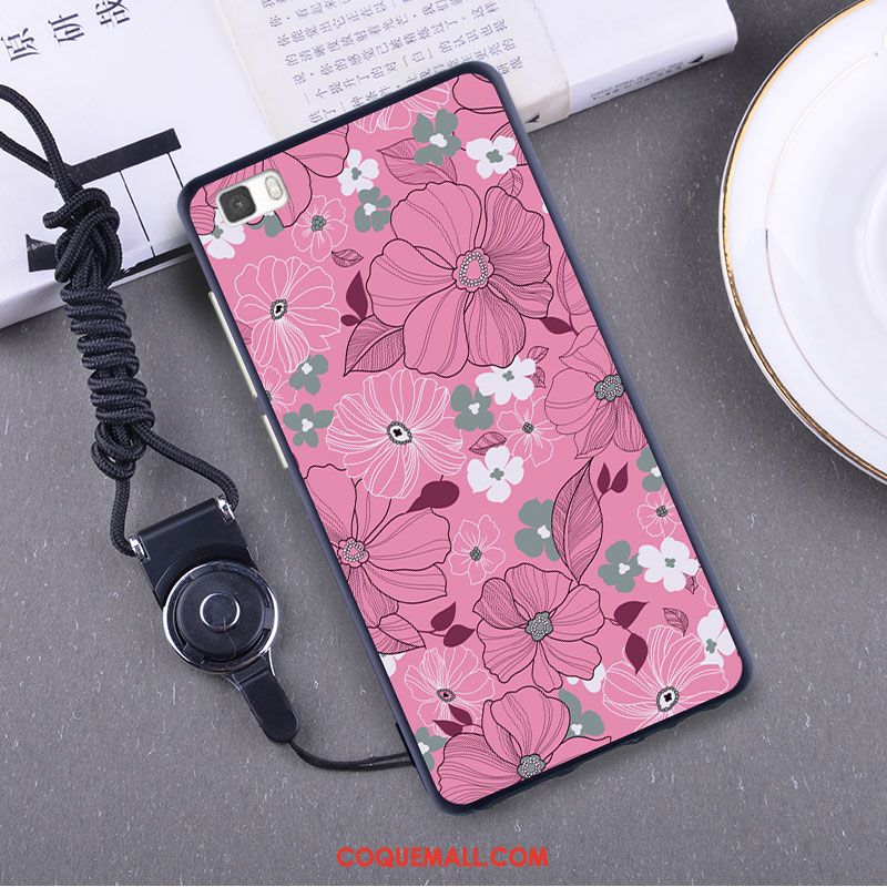 Étui Huawei P8 Lite Fluide Doux Jeunesse Protection, Coque Huawei P8 Lite Ornements Suspendus Rose