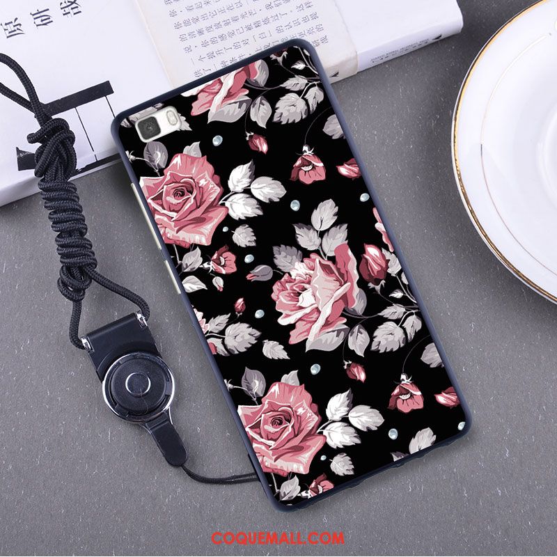 Étui Huawei P8 Lite Fluide Doux Jeunesse Protection, Coque Huawei P8 Lite Ornements Suspendus Rose