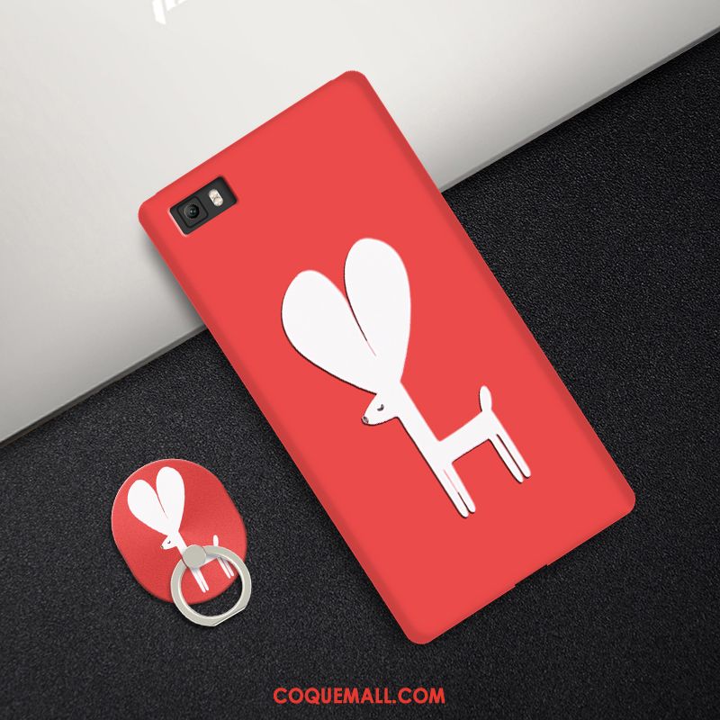 Étui Huawei P8 Lite Fluide Doux Protection Incassable, Coque Huawei P8 Lite Rouge Personnalité