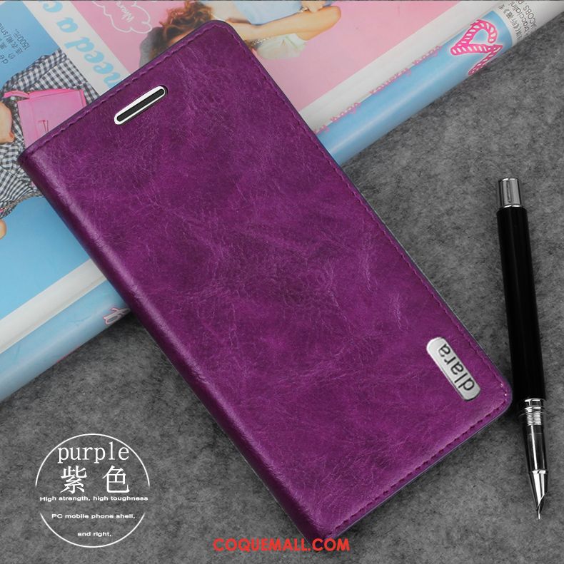 Étui Huawei P8 Lite Fluide Doux Protection Violet, Coque Huawei P8 Lite Pu Étui En Cuir