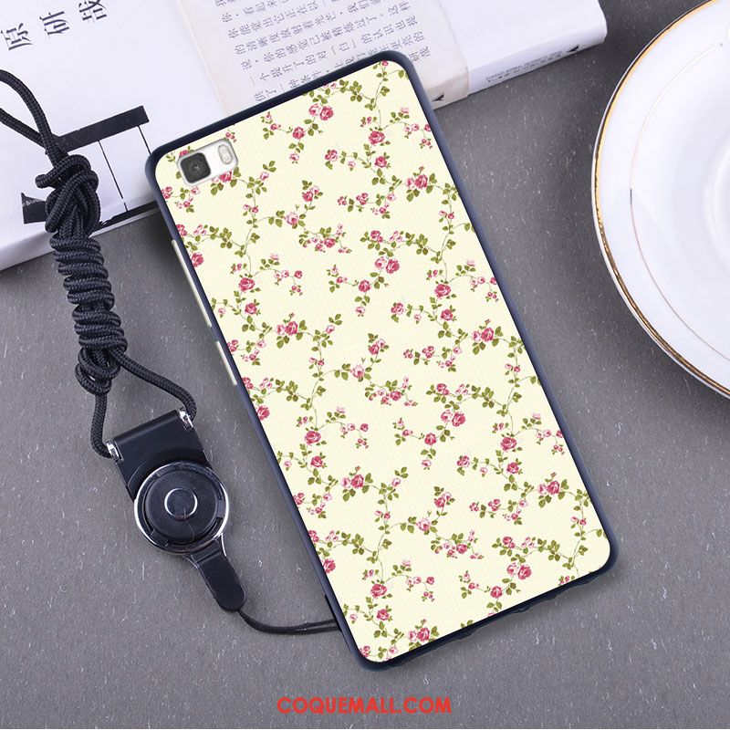 Étui Huawei P8 Lite Incassable Jaune Silicone, Coque Huawei P8 Lite Tempérer Amoureux