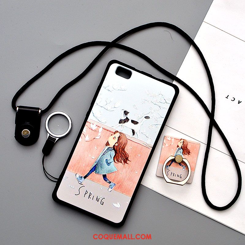 Étui Huawei P8 Lite Incassable Silicone Dessin Animé, Coque Huawei P8 Lite Blanc Téléphone Portable