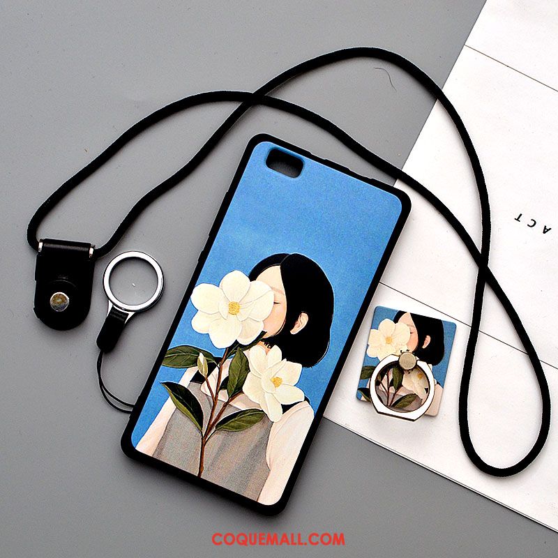 Étui Huawei P8 Lite Incassable Silicone Dessin Animé, Coque Huawei P8 Lite Blanc Téléphone Portable