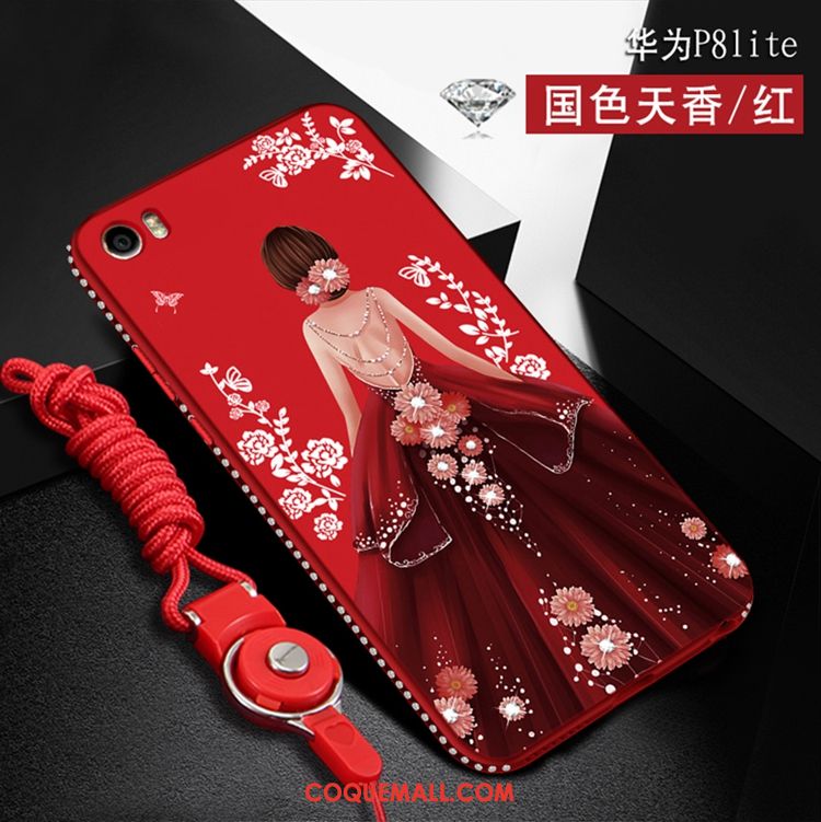 Étui Huawei P8 Lite Jeunesse Noir Silicone, Coque Huawei P8 Lite Strass Dessin Animé