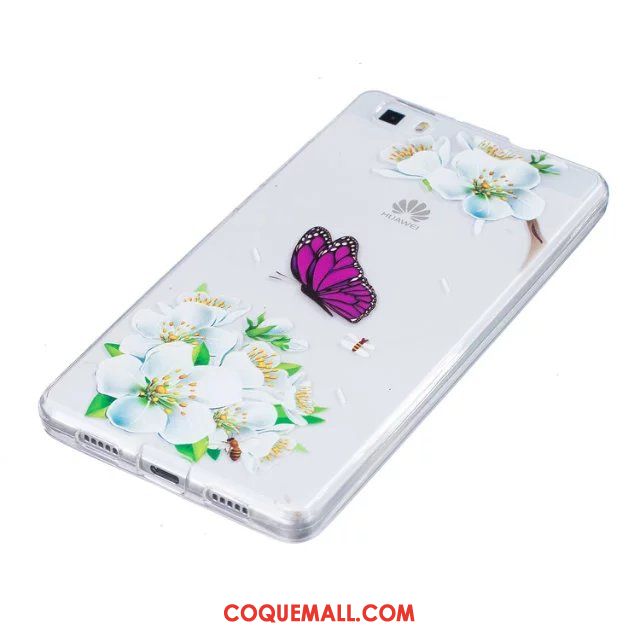 Étui Huawei P8 Lite Jeunesse Peinture Fleurs, Coque Huawei P8 Lite Gaufrage Téléphone Portable