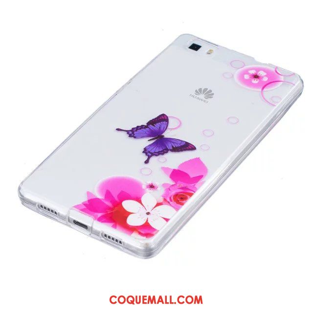 Étui Huawei P8 Lite Jeunesse Peinture Fleurs, Coque Huawei P8 Lite Gaufrage Téléphone Portable