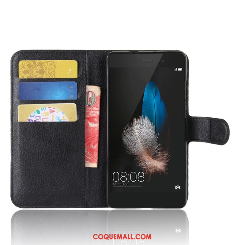 Étui Huawei P8 Lite Litchi Incassable Tendance, Coque Huawei P8 Lite Étui En Cuir Modèle Fleurie