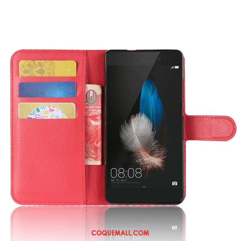 Étui Huawei P8 Lite Litchi Incassable Tendance, Coque Huawei P8 Lite Étui En Cuir Modèle Fleurie