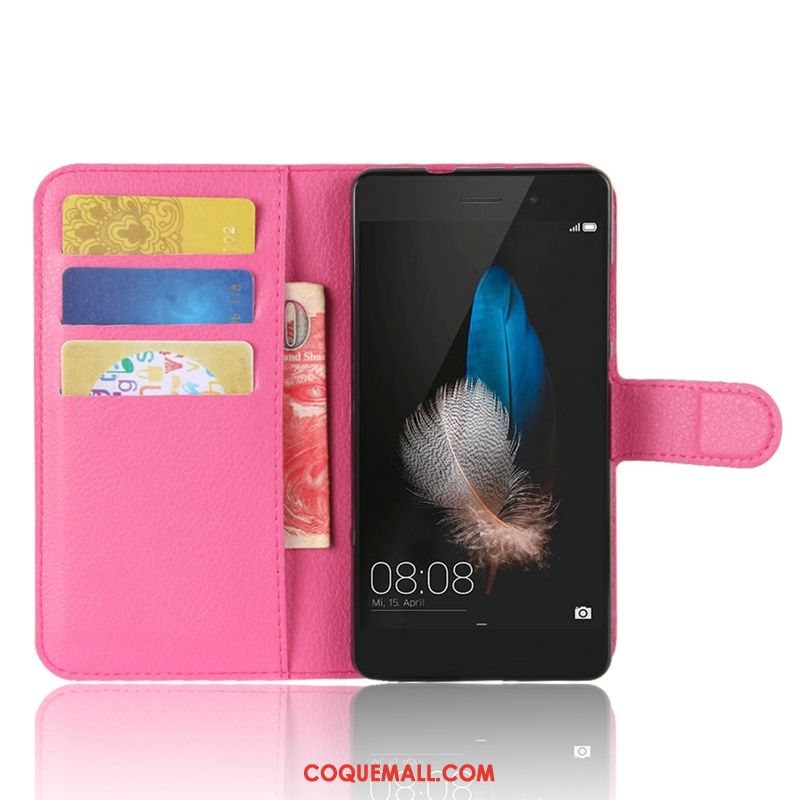 Étui Huawei P8 Lite Litchi Incassable Tendance, Coque Huawei P8 Lite Étui En Cuir Modèle Fleurie