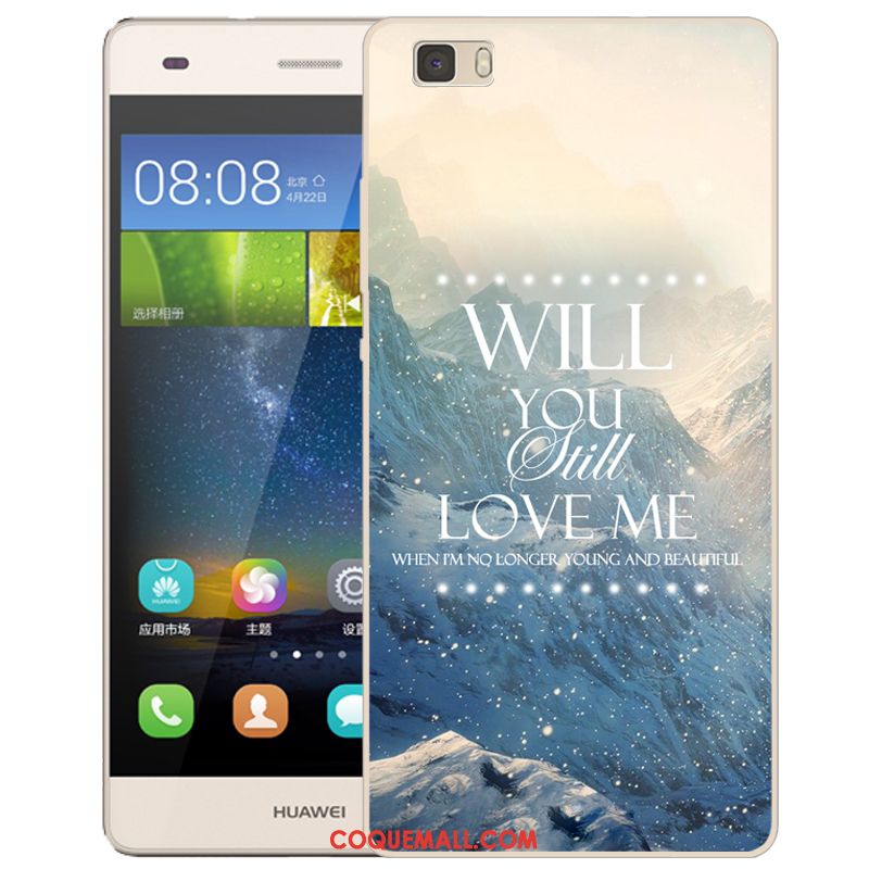 Étui Huawei P8 Lite Rose Protection Silicone, Coque Huawei P8 Lite Incassable Dessin Animé