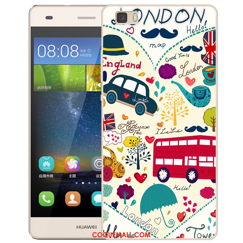 Étui Huawei P8 Lite Rose Protection Silicone, Coque Huawei P8 Lite Incassable Dessin Animé