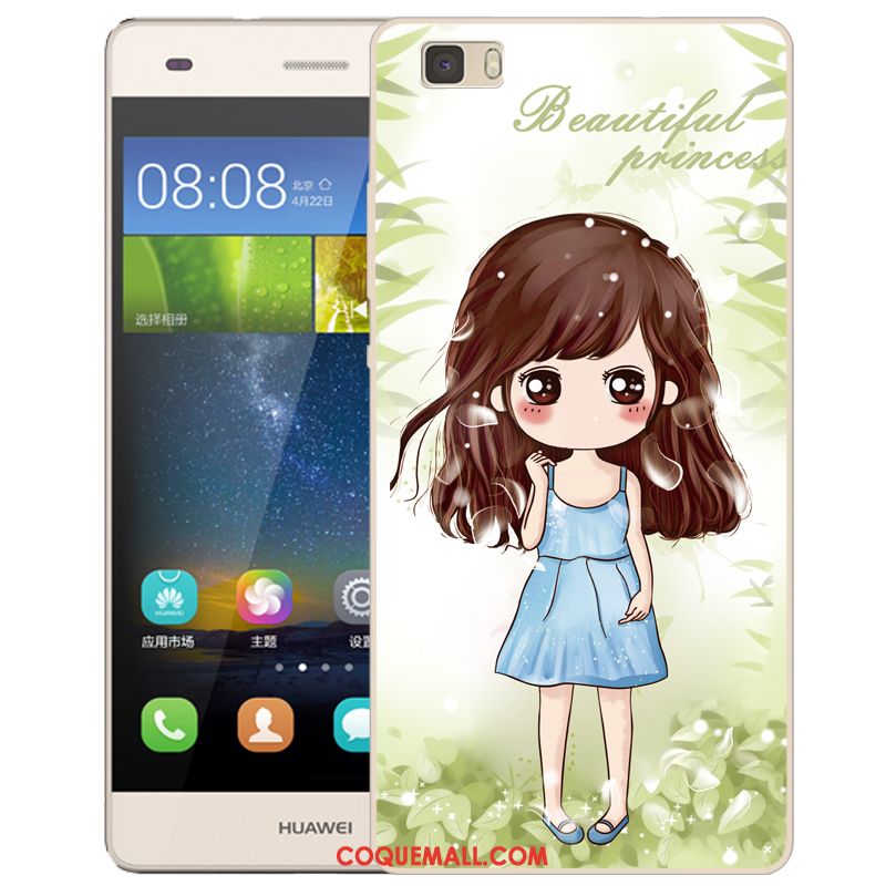 Étui Huawei P8 Lite Rose Protection Silicone, Coque Huawei P8 Lite Incassable Dessin Animé