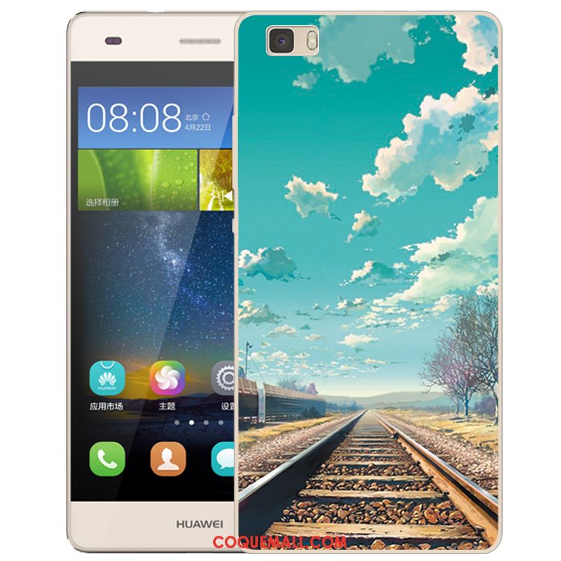 Étui Huawei P8 Lite Rose Protection Silicone, Coque Huawei P8 Lite Incassable Dessin Animé