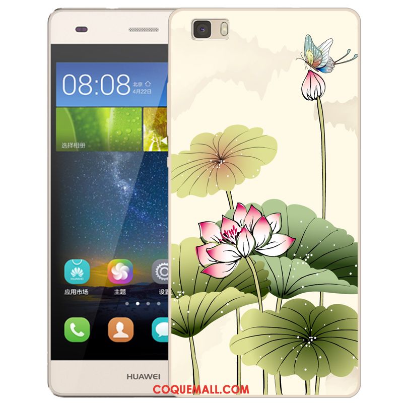 Étui Huawei P8 Lite Rose Protection Silicone, Coque Huawei P8 Lite Incassable Dessin Animé