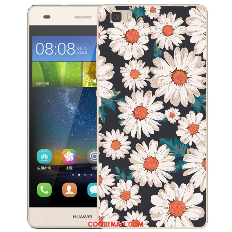 Étui Huawei P8 Lite Rose Protection Silicone, Coque Huawei P8 Lite Incassable Dessin Animé