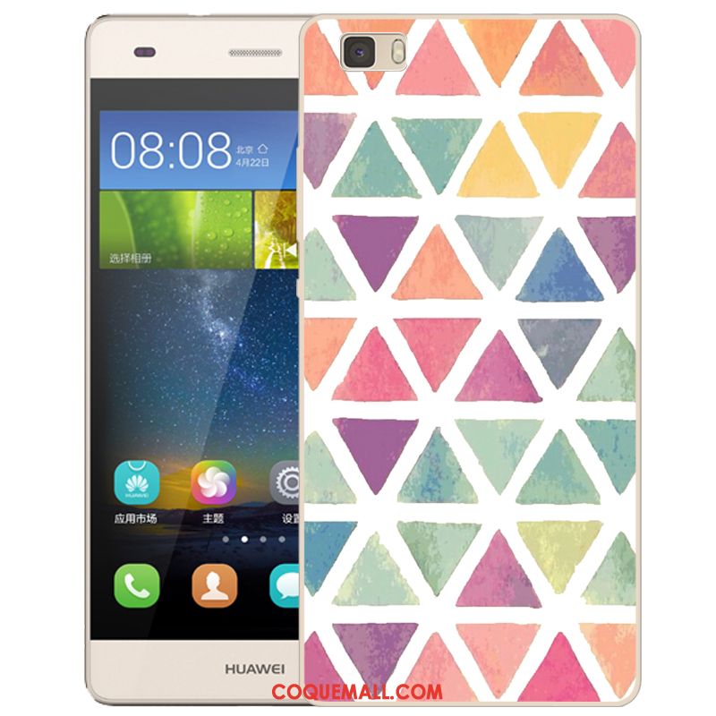 Étui Huawei P8 Lite Rose Protection Silicone, Coque Huawei P8 Lite Incassable Dessin Animé