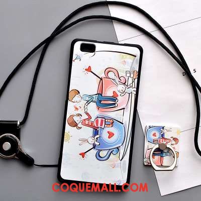 Étui Huawei P8 Lite Silicone Bleu Ornements Suspendus, Coque Huawei P8 Lite Jeunesse Fluide Doux