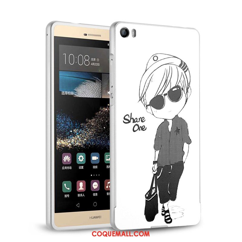 Étui Huawei P8 Métal Incassable Protection, Coque Huawei P8 Placage Tempérer