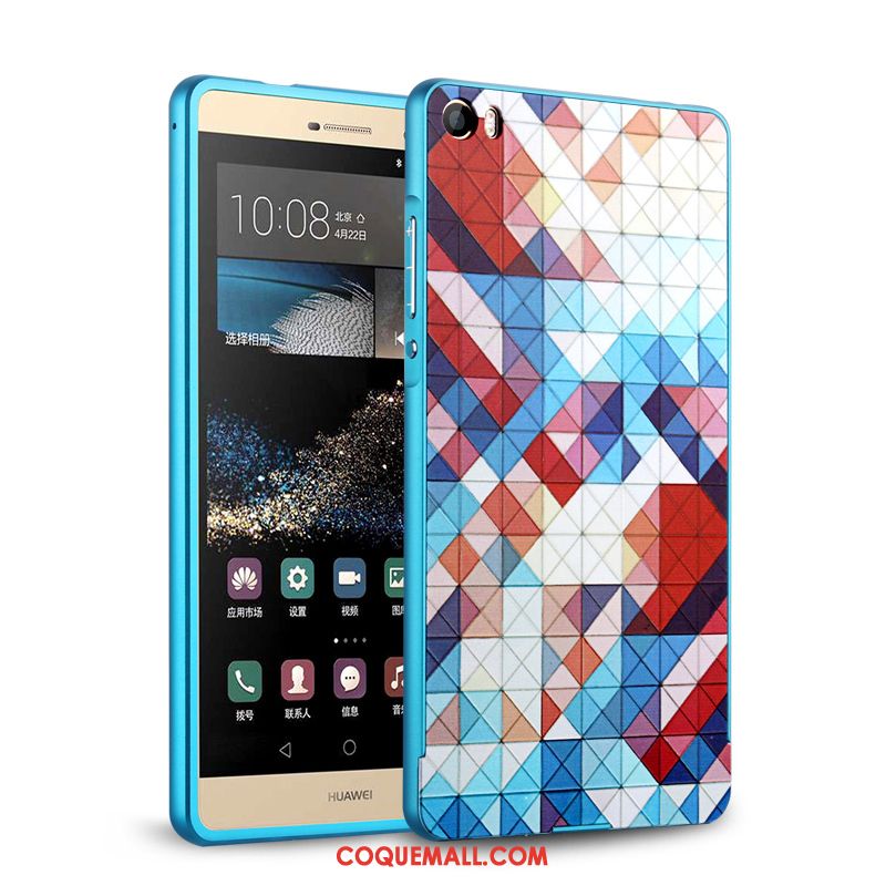 Étui Huawei P8 Métal Incassable Protection, Coque Huawei P8 Placage Tempérer