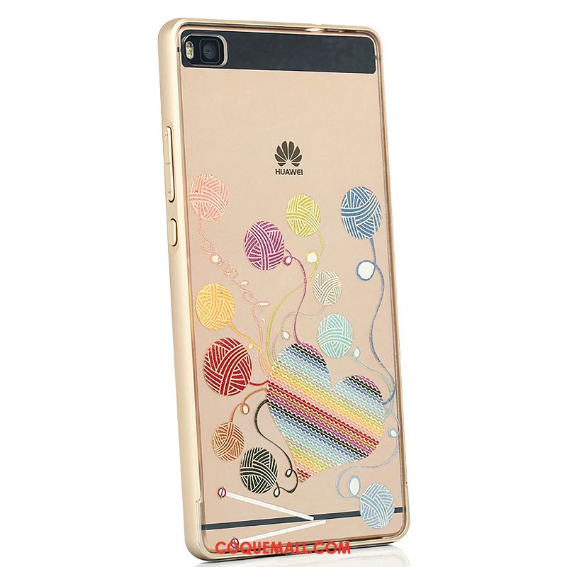 Étui Huawei P8 Or Haute Protection, Coque Huawei P8 Border Téléphone Portable